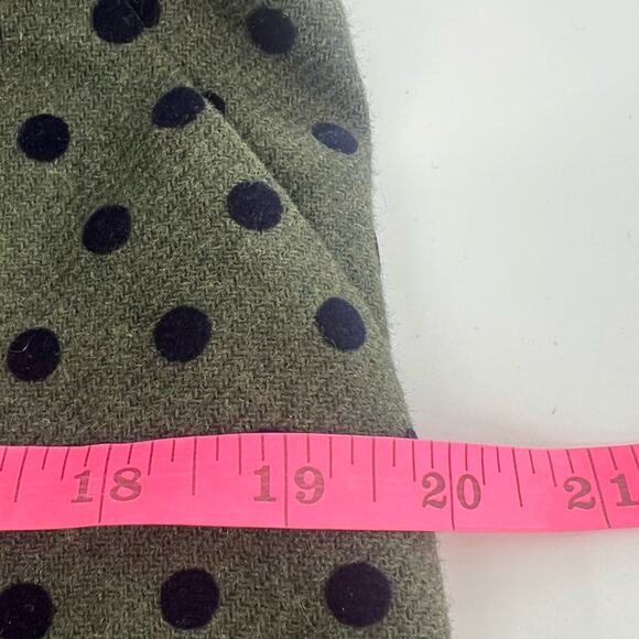 Boden Kathryn Wool Blend Polka Dot Dress green sz 8 long - Picture 8 of 9